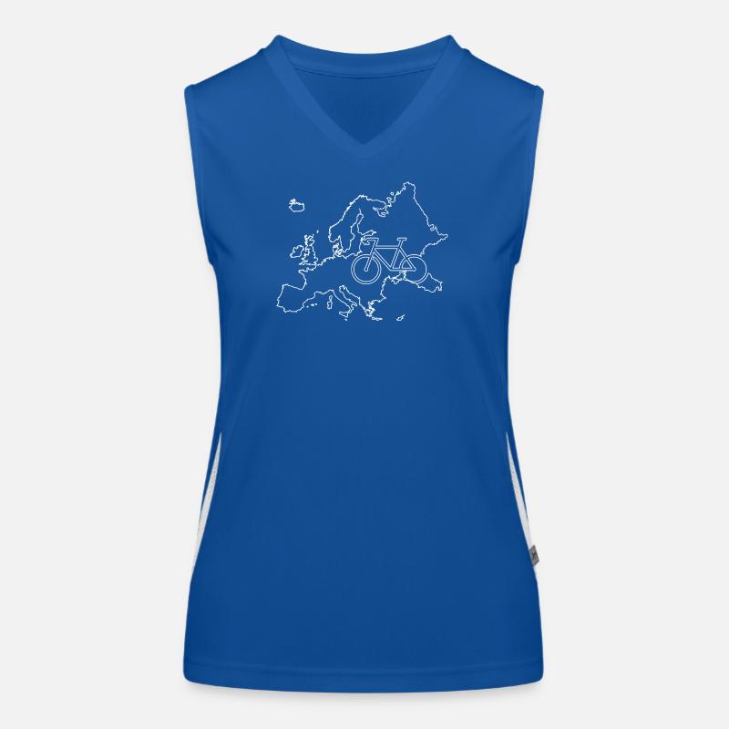 Plan de la route cyclable européenne Débardeur respirant contrasté Femme