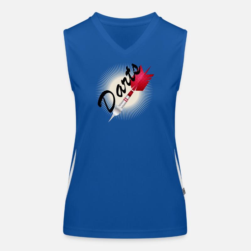 fléchette rouge vif avec typographie de fléchettes Débardeur respirant contrasté Femme