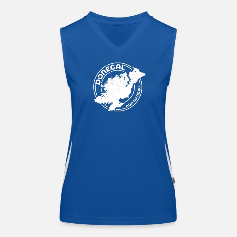 Donegal Ireland Map | County Outline Stamp Women's Functional Contrast Tank Top