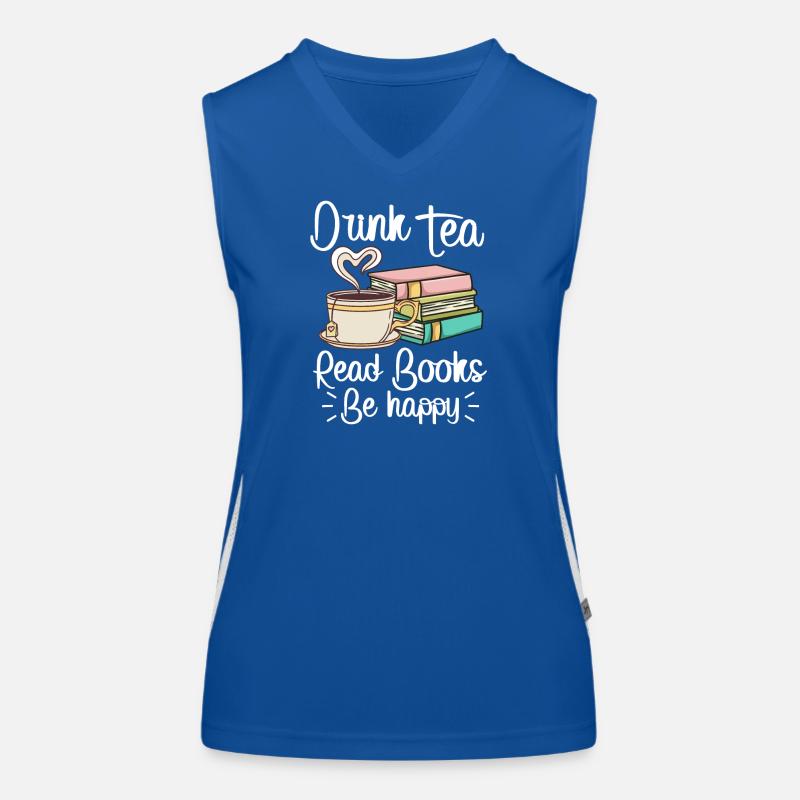 Buch Tee Bücher und Tee Funktionelles Kontrast-Tank Top für Frauen