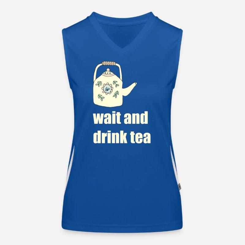 wait and drink tea Funktionelles Kontrast-Tank Top für Frauen