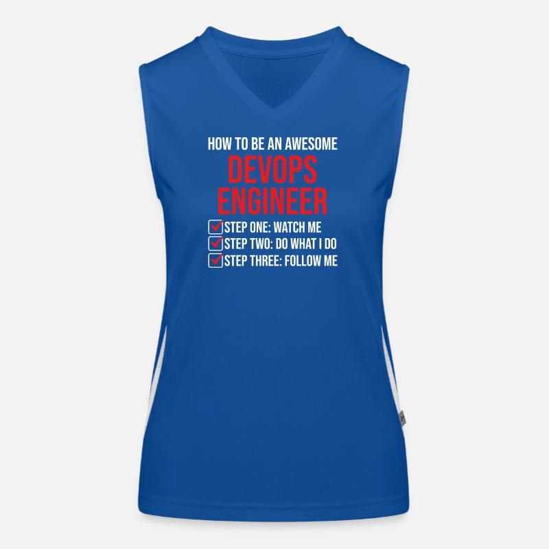 T-shirt de citation de motivation de l’ingénieur DevOps Débardeur respirant contrasté Femme