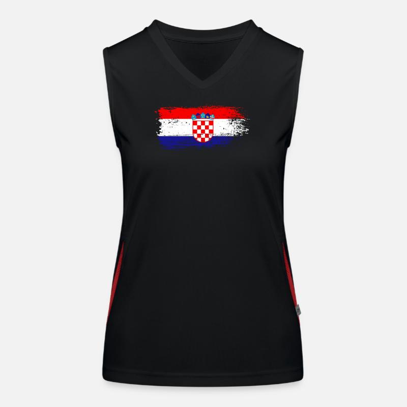 Kroatien Flagge Funktionelles Kontrast-Tank Top für Frauen