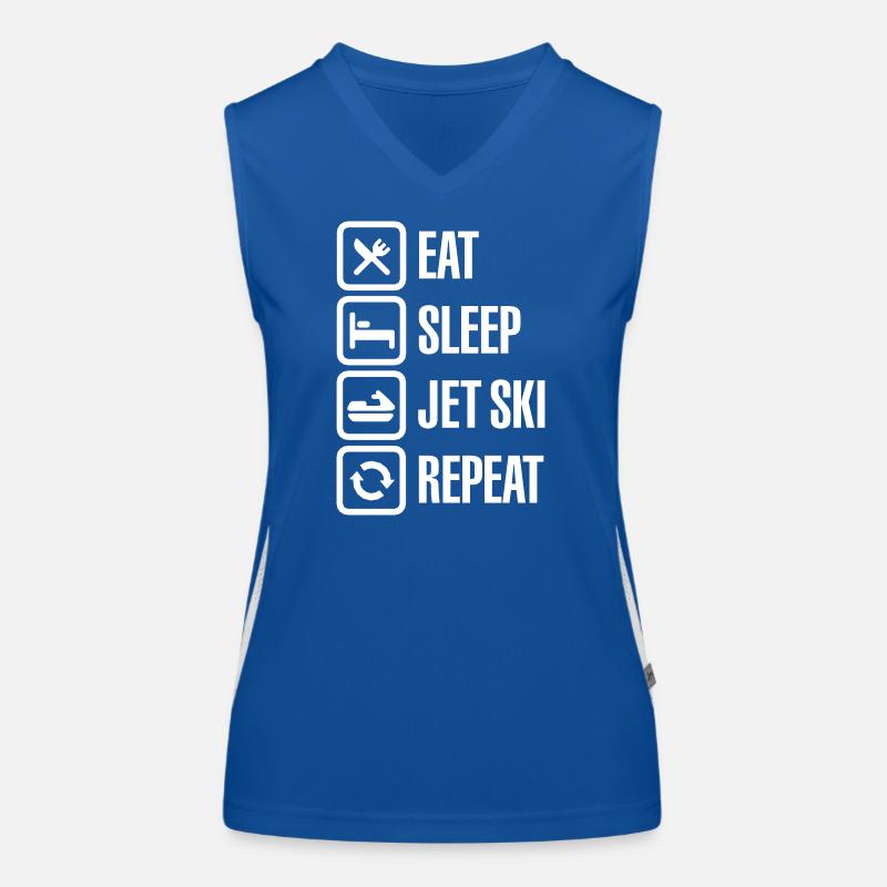 Jet-Boot Wassermotorräder Eat Sleep Jet Ski Repeat Funktionelles Kontrast-Tank Top für Frauen