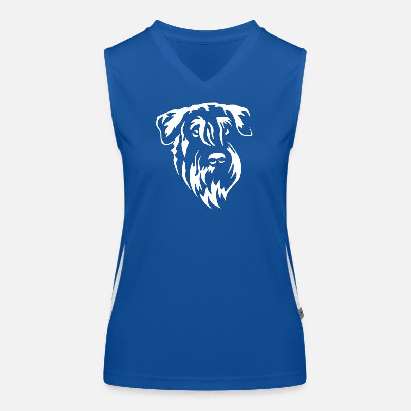 Tête de Schnauzer géant « Black Edition » Débardeur respirant contrasté Femme