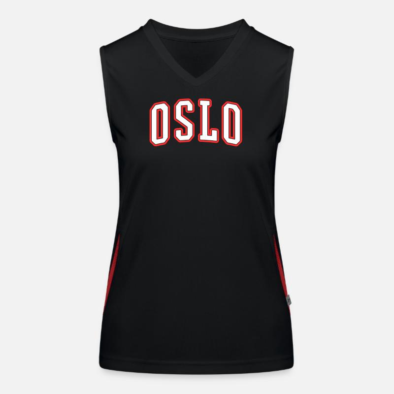 Oslo Varsity City Logo Print Women's Functional Contrast Tank Top