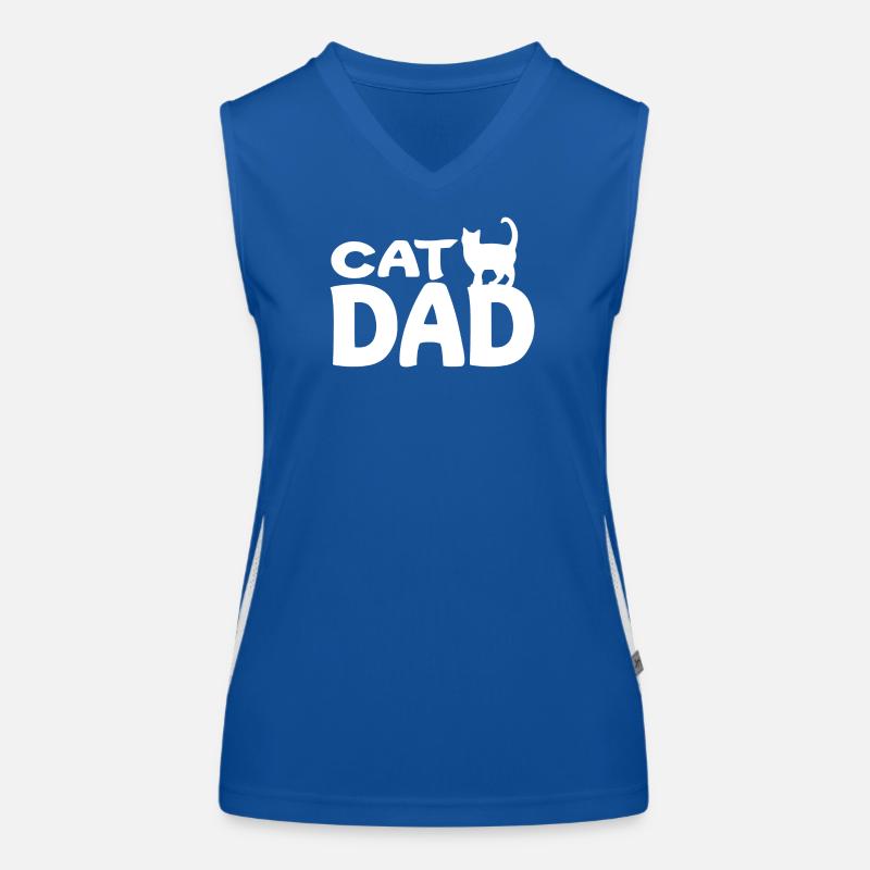 Daddy Cat Silhouette White Women's Functional Contrast Tank Top