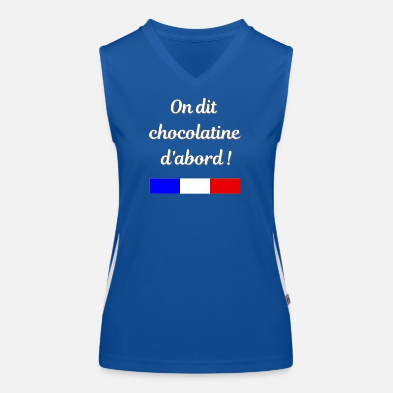 On dit chocolatine d'abord Débardeur respirant contrasté Femme