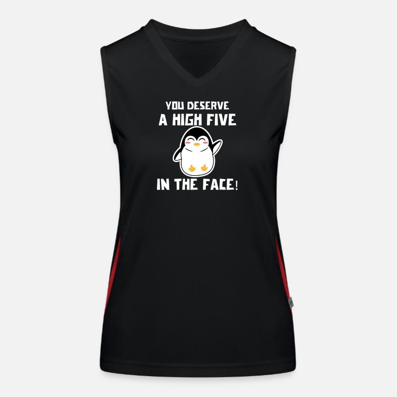 Cool Statement Animal Bird Penguin Antarctica Women's Functional Contrast Tank Top