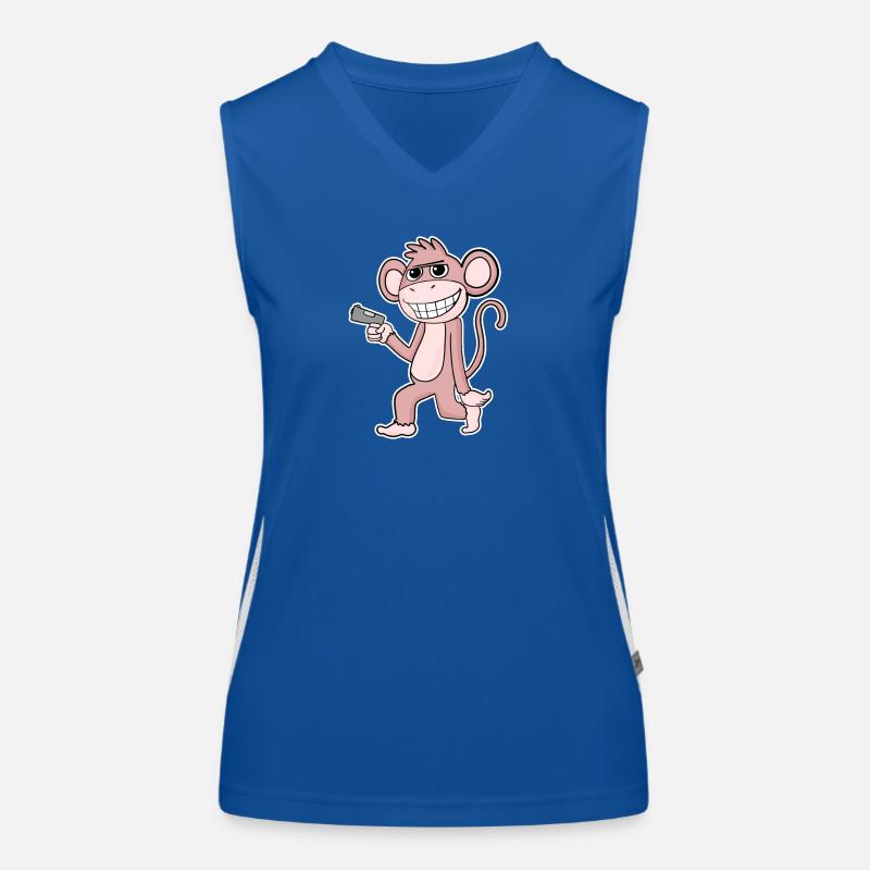 Monkey with pistol Women's Functional Contrast Tank Top