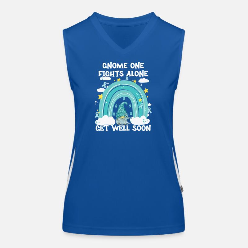 Gnome One Fights Alone Gebärmutterkrebs Funktionelles Kontrast-Tank Top für Frauen