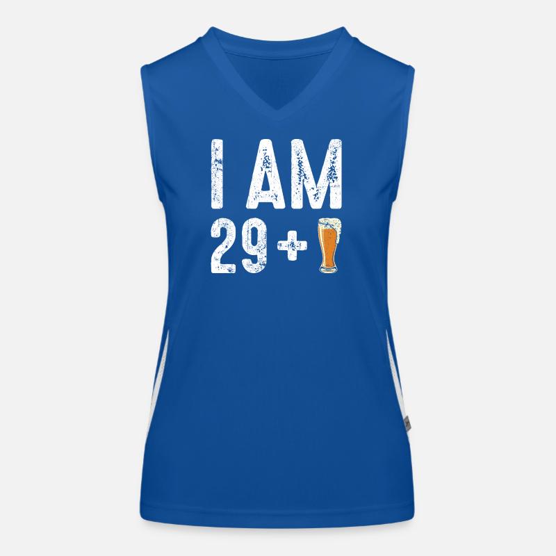 Ich bin 29 plus Bier Funktionelles Kontrast-Tank Top für Frauen