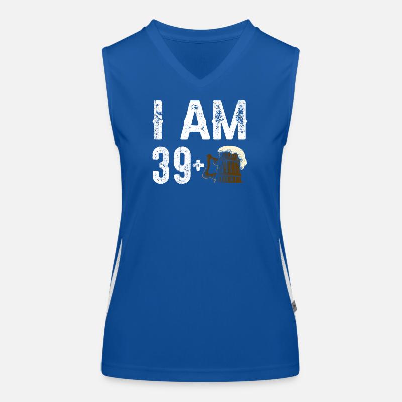 Ich bin 39 plus Geburtstagsbier Funktionelles Kontrast-Tank Top für Frauen