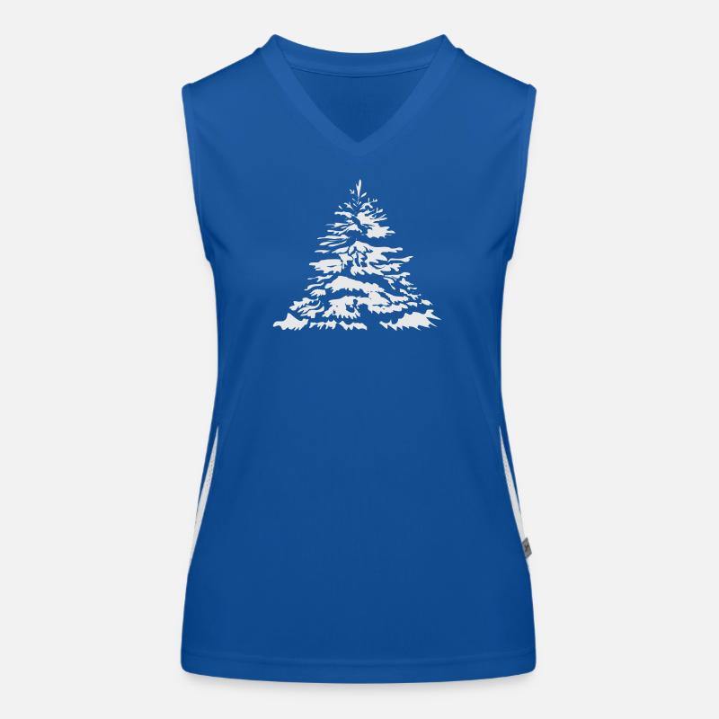 schneebedeckter Christbaum oder Tannenbaum Funktionelles Kontrast-Tank Top für Frauen