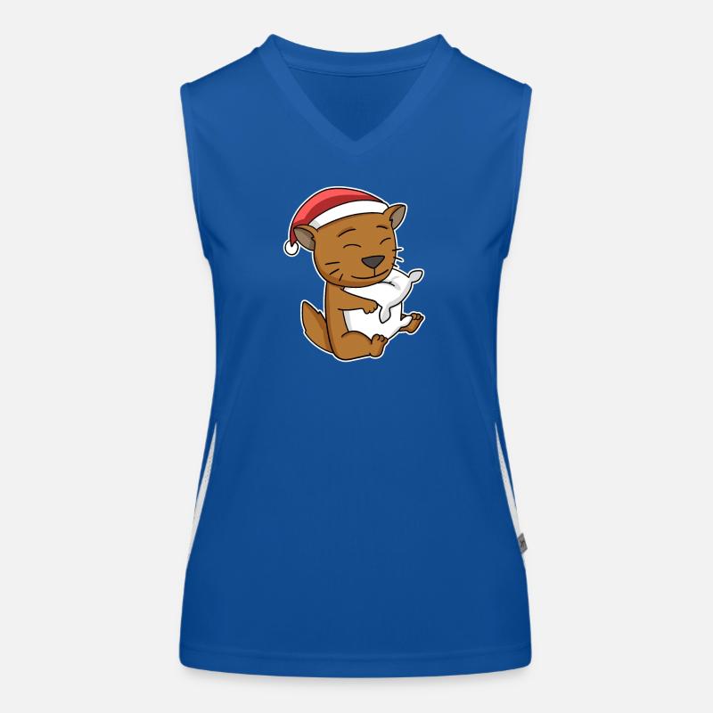Somali Cat Christmas Sleeping Tired Women's Functional Contrast Tank Top
