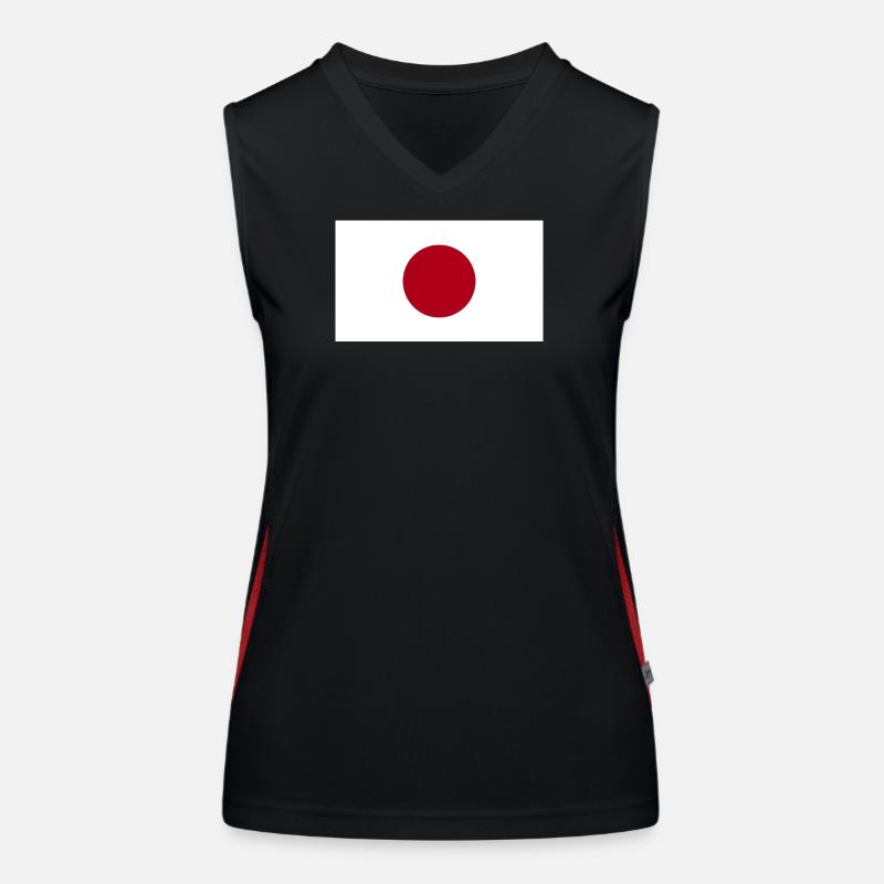 Drapeau national du Japon Débardeur respirant contrasté Femme