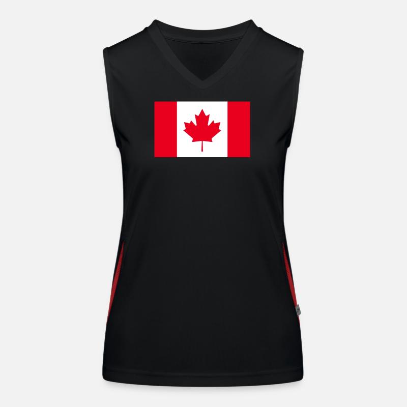 Get our Canada flags now - Women's Functional Contrast Tank Top - black/red