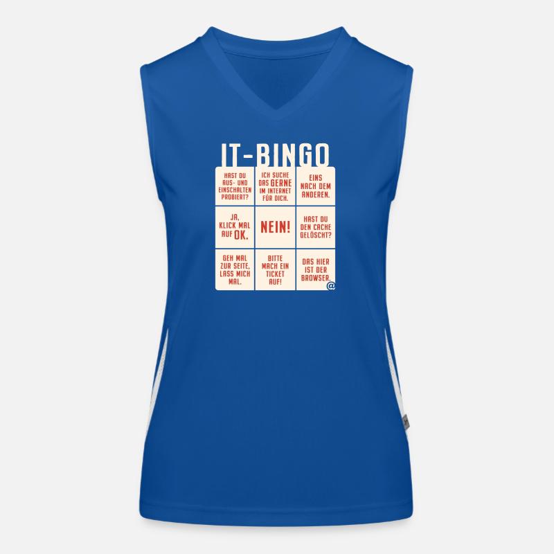 IT Support Bingo Service Desk IT Helpdesk Sysadmin Funktionelles Kontrast-Tank Top für Frauen