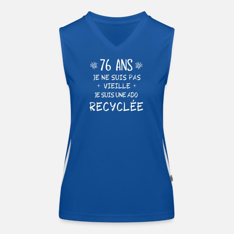 ado recyclée, anniversaire 76 ans, j'ai 76 ans Débardeur respirant contrasté Femme