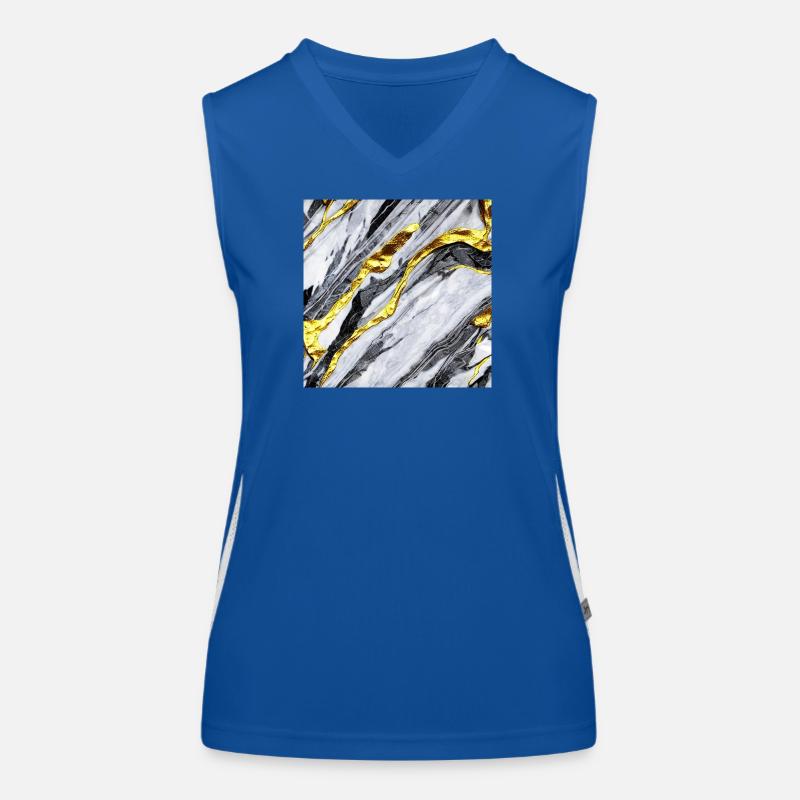 Marble gold structure Women's Functional Contrast Tank Top