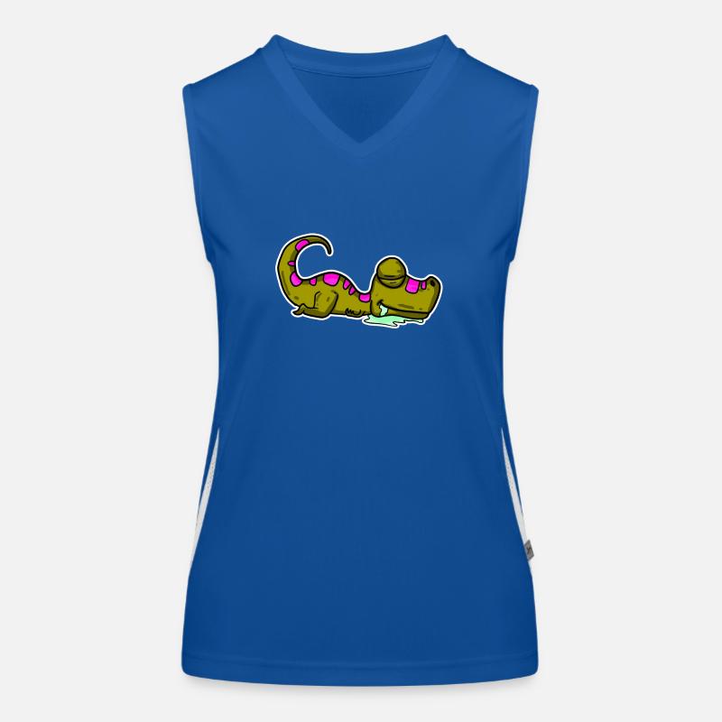 Schlafender Dino Funktionelles Kontrast-Tank Top für Frauen