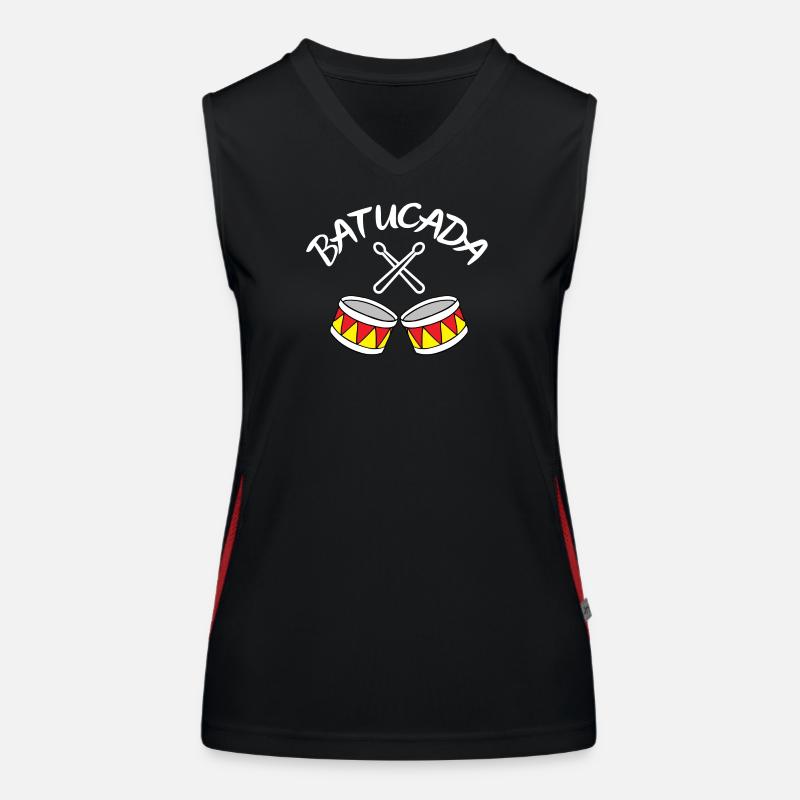 batucada, percussion, drum - Women's Functional Contrast Tank Top - black/red