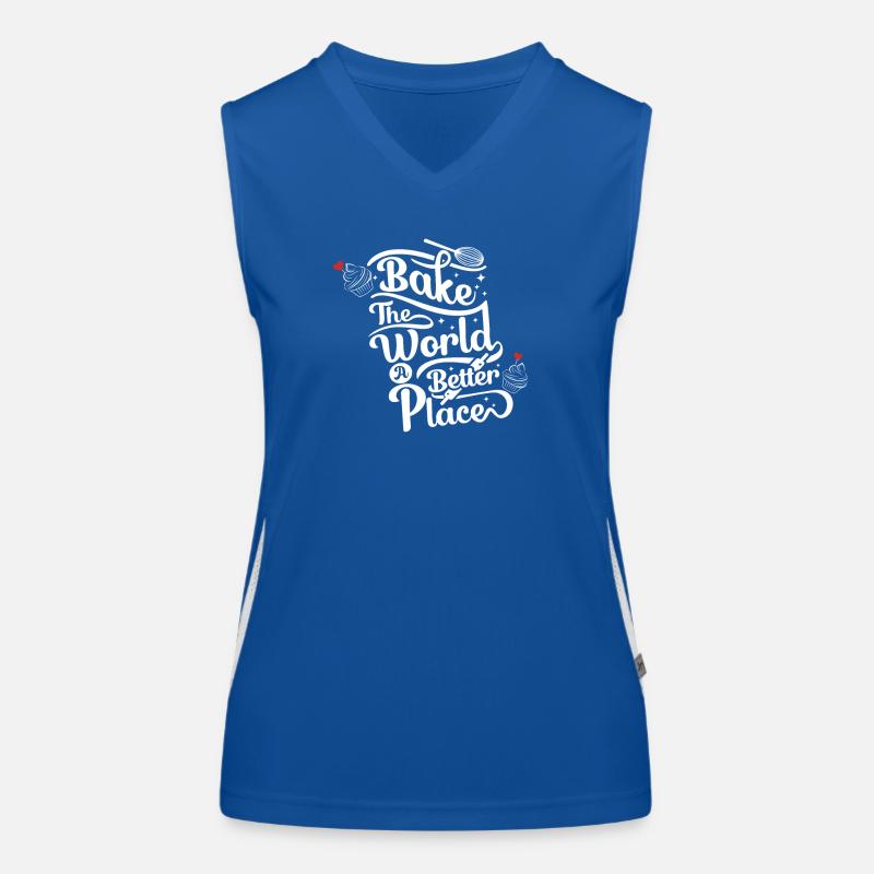 Bake the World a Better Place - Baking Lovers Women's Functional Contrast Tank Top