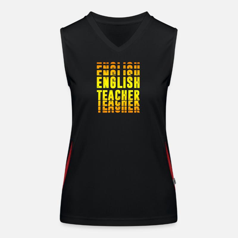 Englisch Lehrer Design Funktionelles Kontrast-Tank Top für Frauen