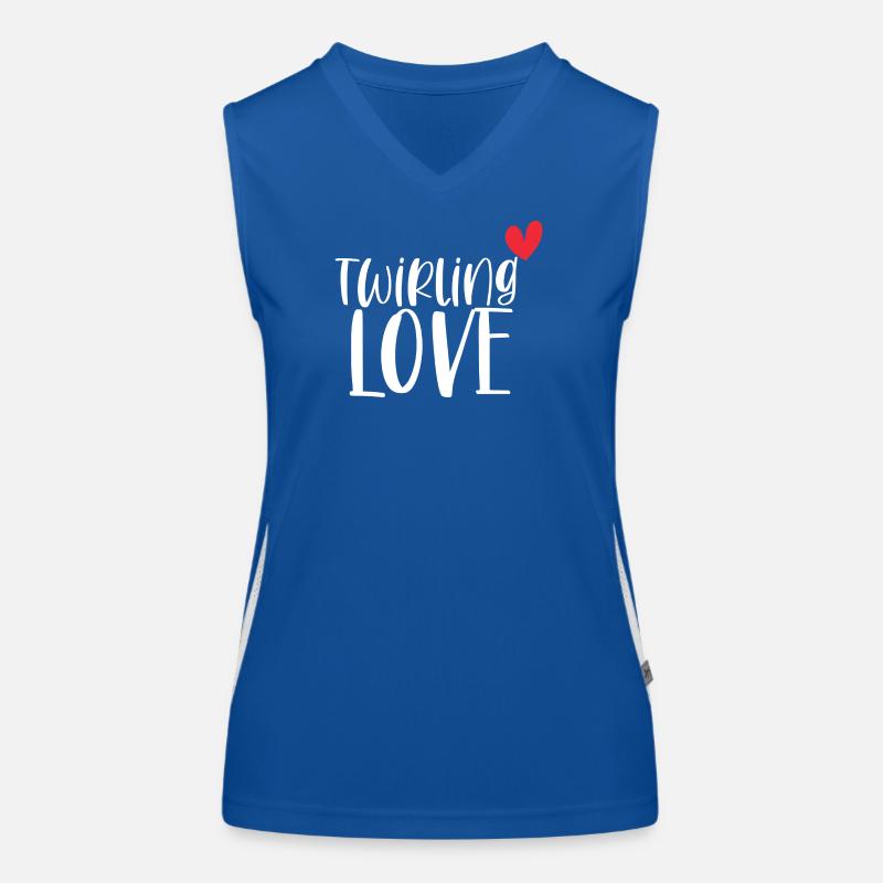 Twirling Love Baton Sport Gift Women's Functional Contrast Tank Top