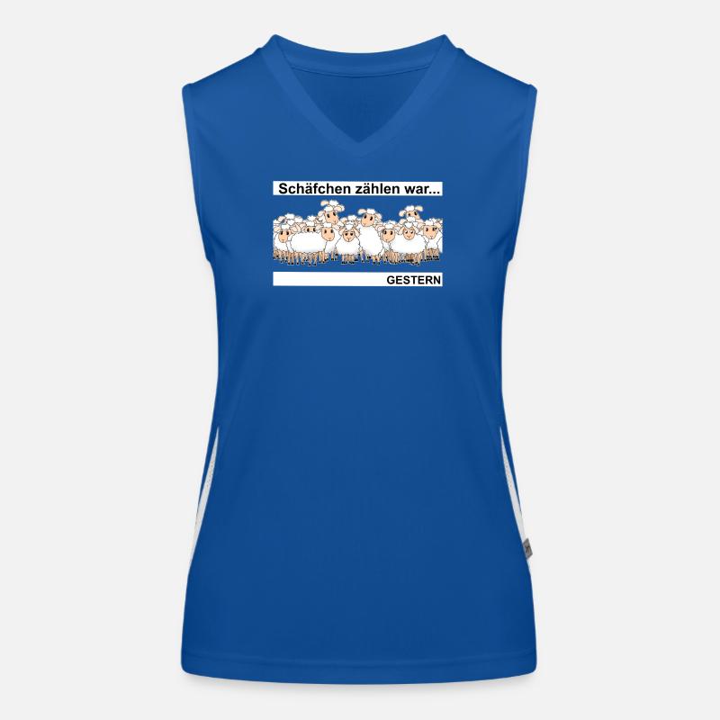 Schäfchen zählen Funktionelles Kontrast-Tank Top für Frauen