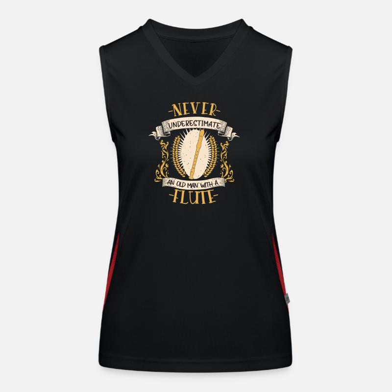 Flöte Musiker Instrument Blasmusik Geschenk Funktionelles Kontrast-Tank Top für Frauen