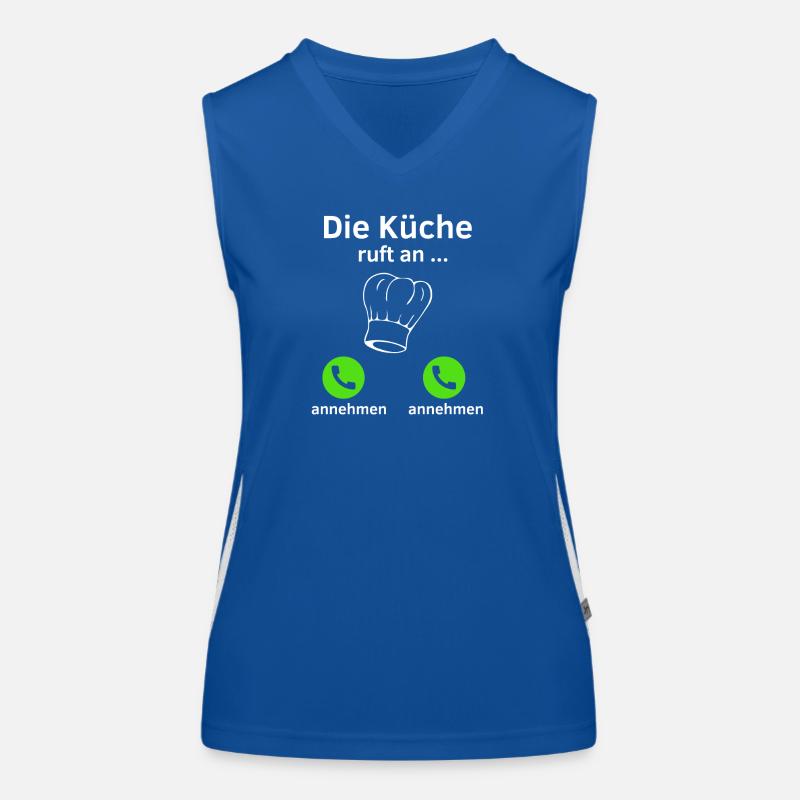 Die Küche ruft an - annehmen oder annehmen? Funktionelles Kontrast-Tank Top für Frauen