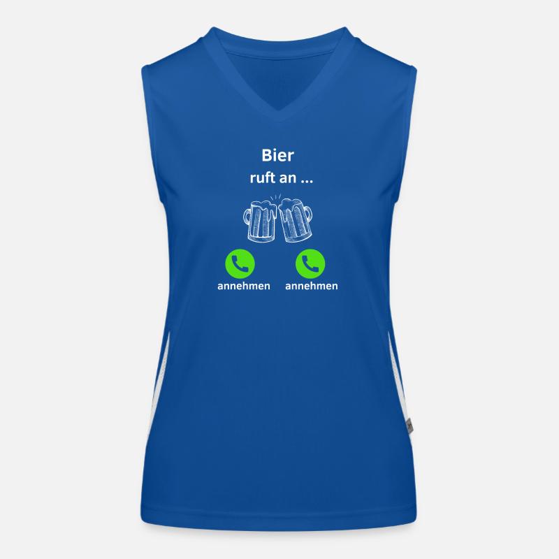 Bier ruft an - annehmen oder annehmen? Funktionelles Kontrast-Tank Top für Frauen