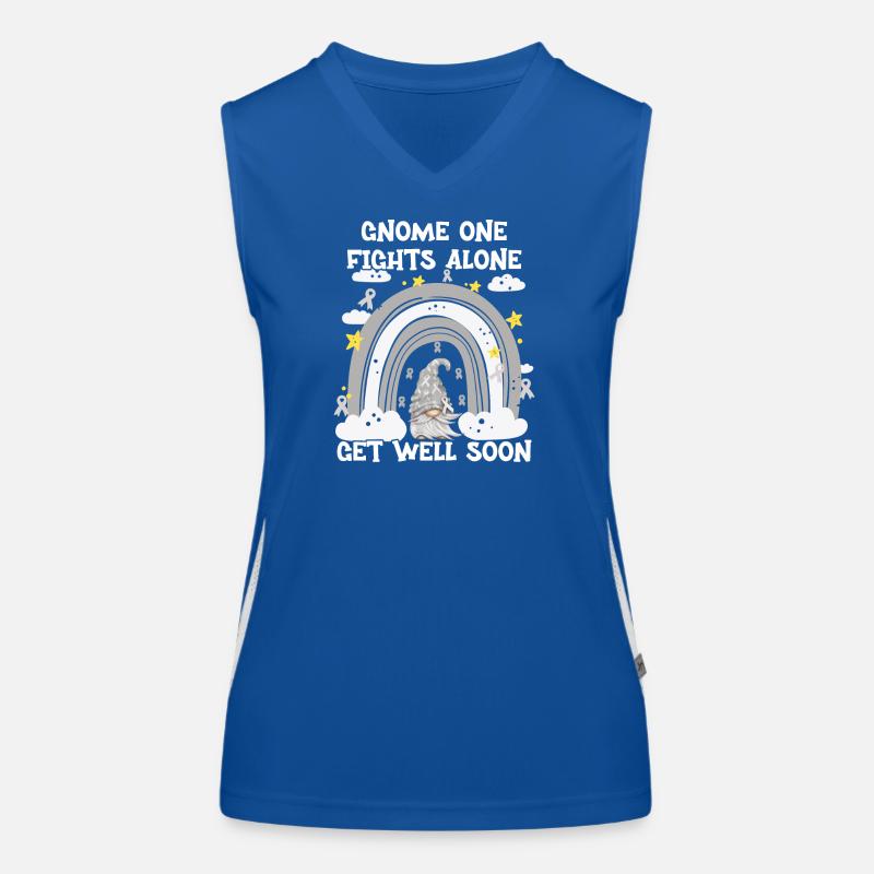 Gnome One Fights Alone Brain Cancer Women's Functional Contrast Tank Top
