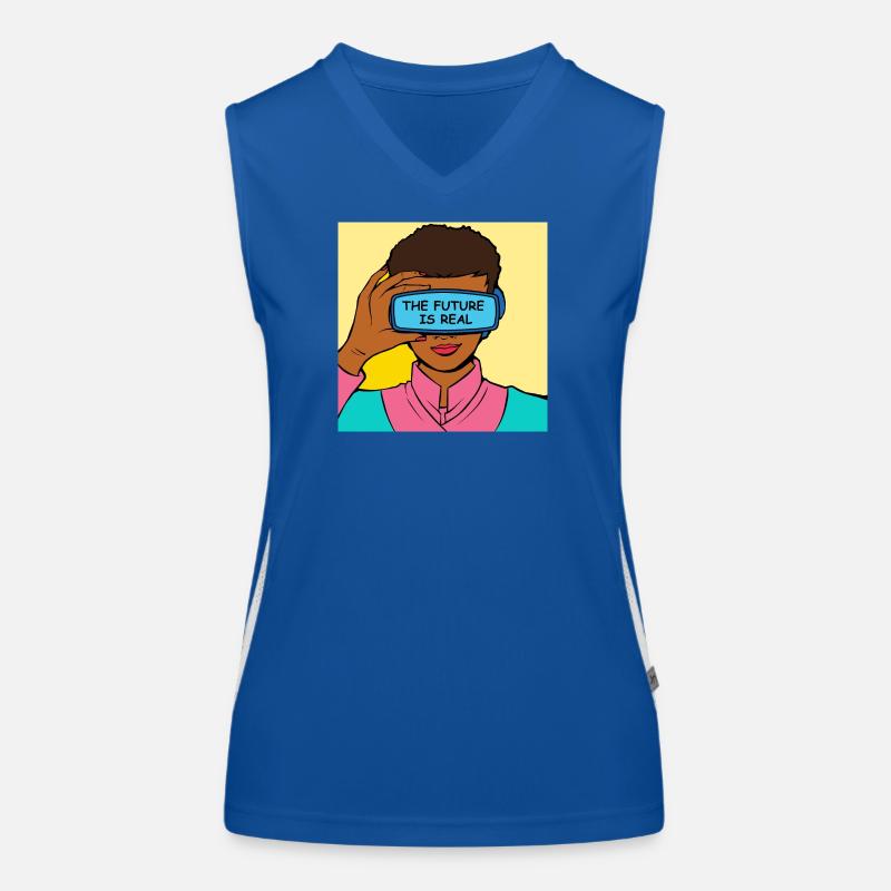 Die Zukunft Ist Real VR Vision Funktionelles Kontrast-Tank Top für Frauen