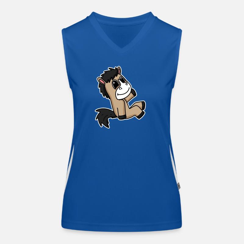 Pferd Pferde Hauspferd Funktionelles Kontrast-Tank Top für Frauen