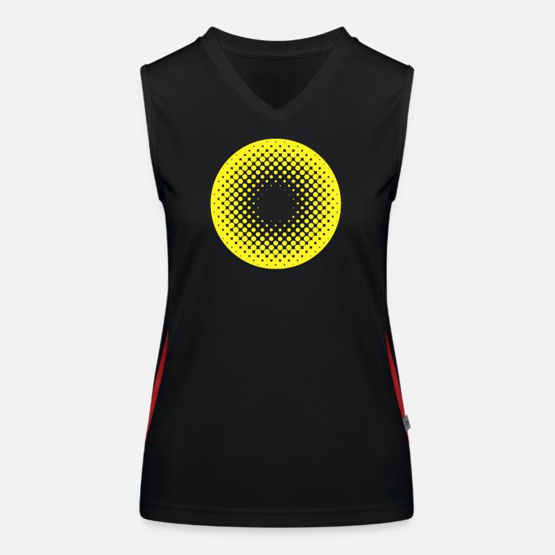 Sonnenkreis Halftone Muster Funktionelles Kontrast-Tank Top für Frauen