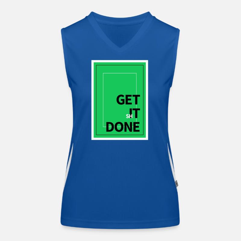 Motivation Get It Done Textdesign Funktionelles Kontrast-Tank Top für Frauen