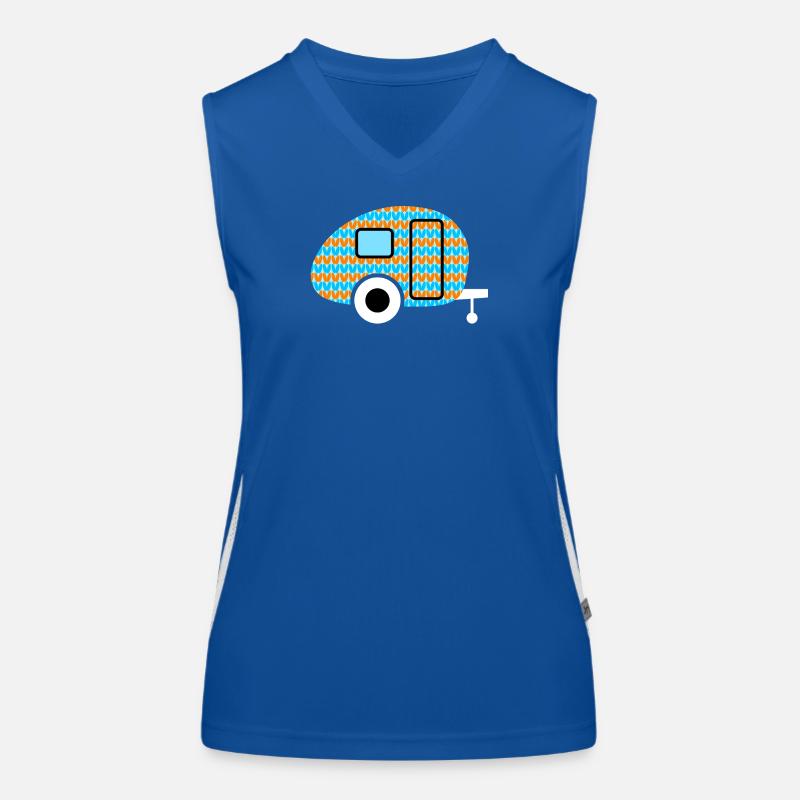 Caravan Knit Stripes Winter Pattern Camping Fan Women's Functional Contrast Tank Top