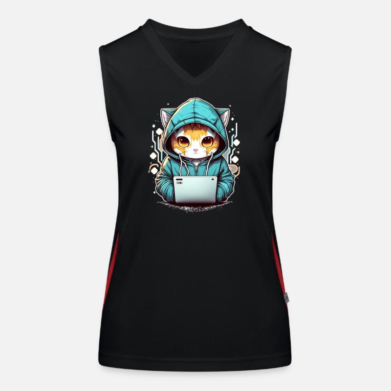 Codage chat Débardeur respirant contrasté Femme