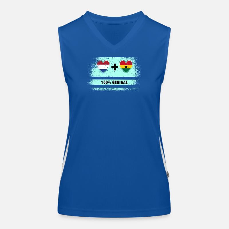 Drapeau 100% Genius du Ghana et des Pays-Bas Débardeur respirant contrasté Femme