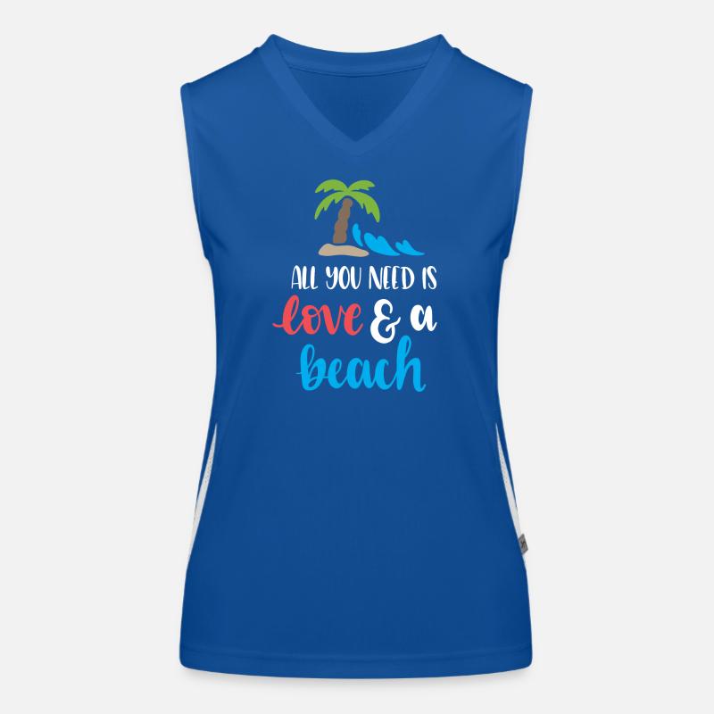 All You Need is Love and a Beach Women's Functional Contrast Tank Top