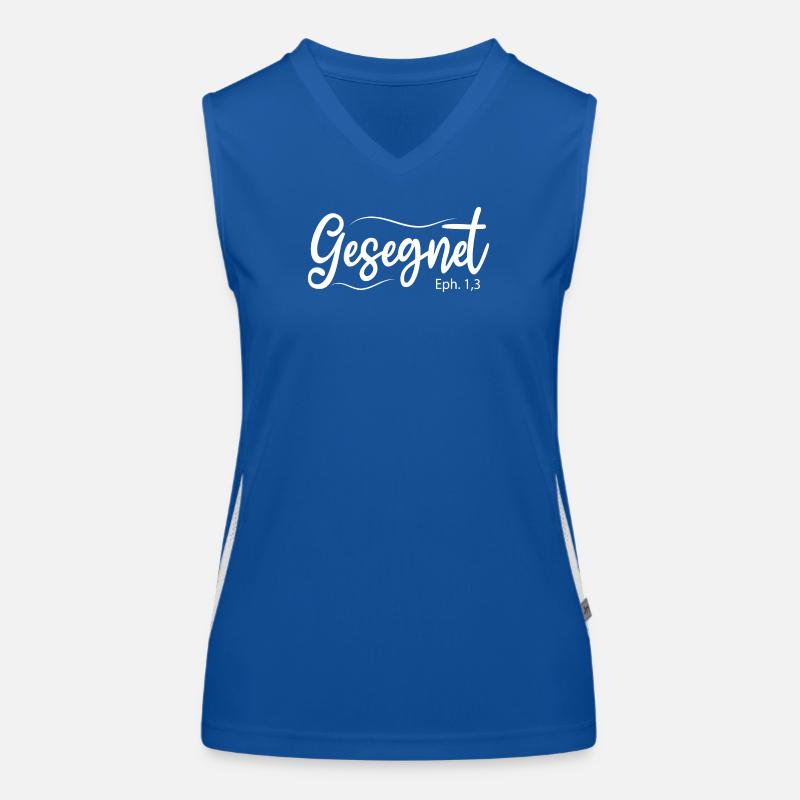Gesegnet, Bibelvers Funktionelles Kontrast-Tank Top für Frauen