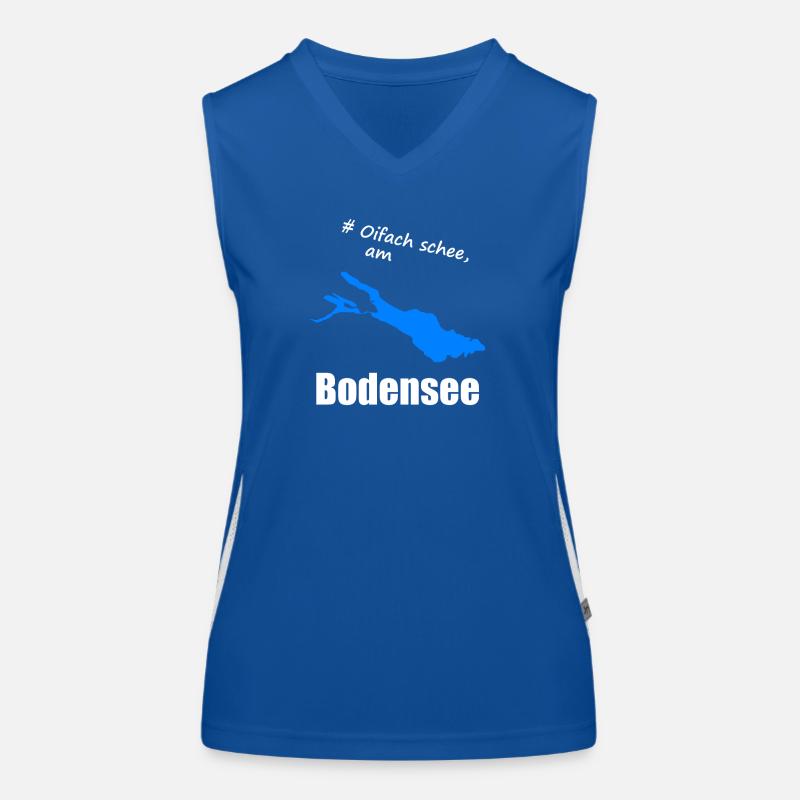# Oifach schee, am Bodensee Funktionelles Kontrast-Tank Top für Frauen