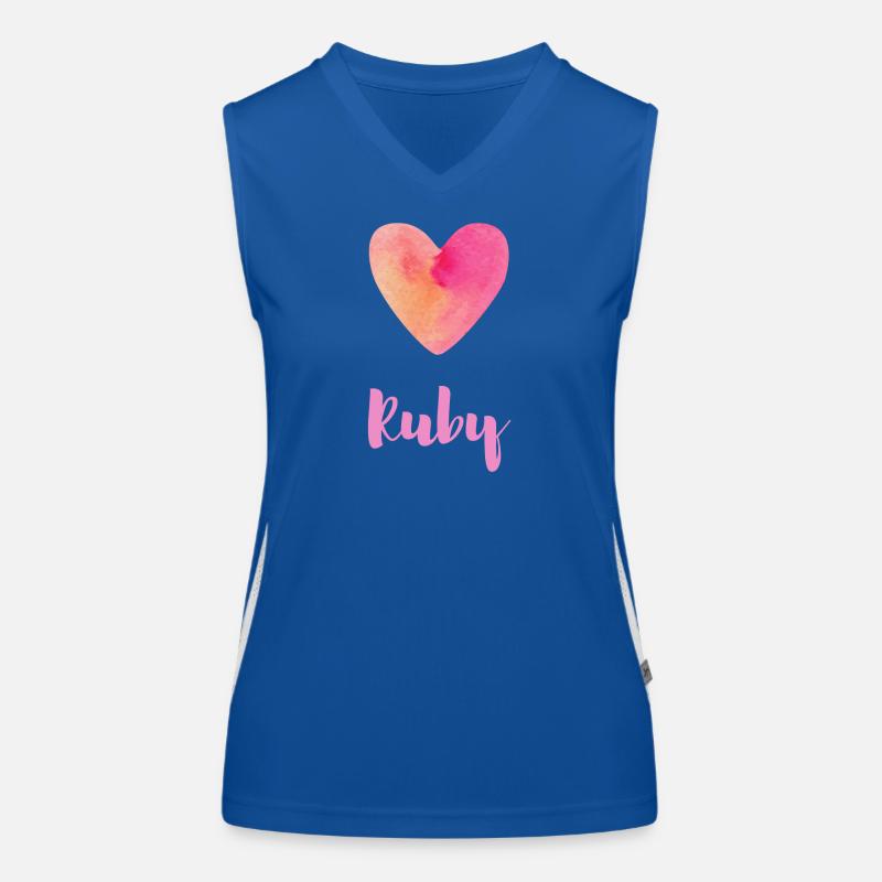 Ruby Pink Heart Feminine Girl Name T-Shirt Women's Functional Contrast Tank Top