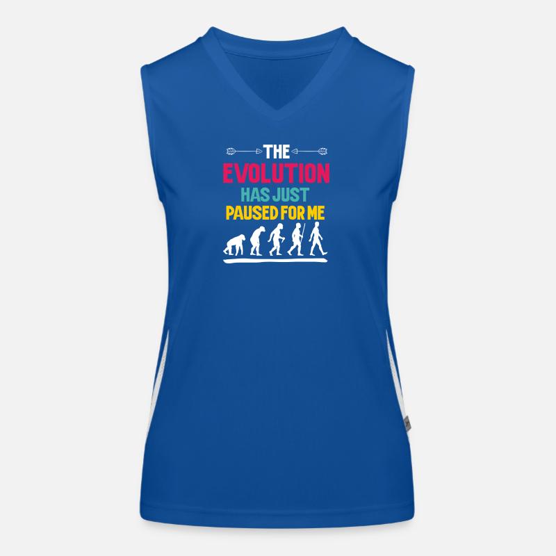 The Evolution Has Just Paused For Me Women's Functional Contrast Tank Top