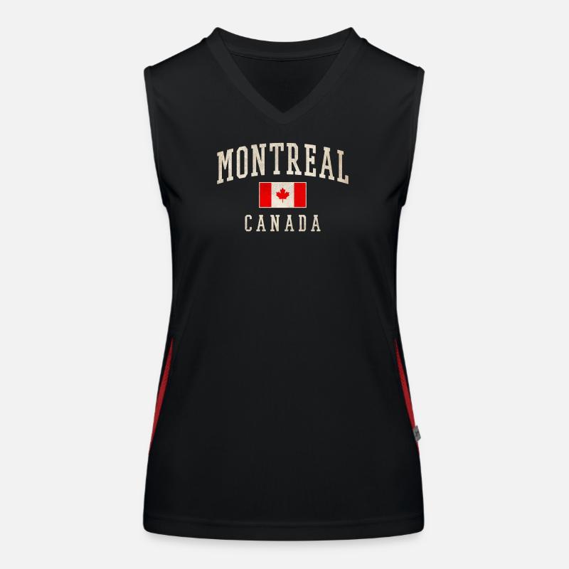 Montreal Canada Distressed Flag Women's Functional Contrast Tank Top