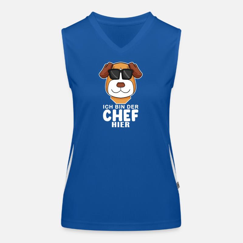 Cooler Hund Jack Russell Terrier Chef Spruch Funktionelles Kontrast-Tank Top für Frauen