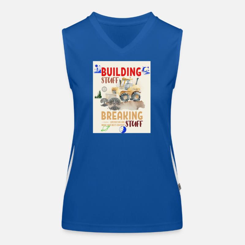 Construction Fun with Earth Tones Women's Functional Contrast Tank Top