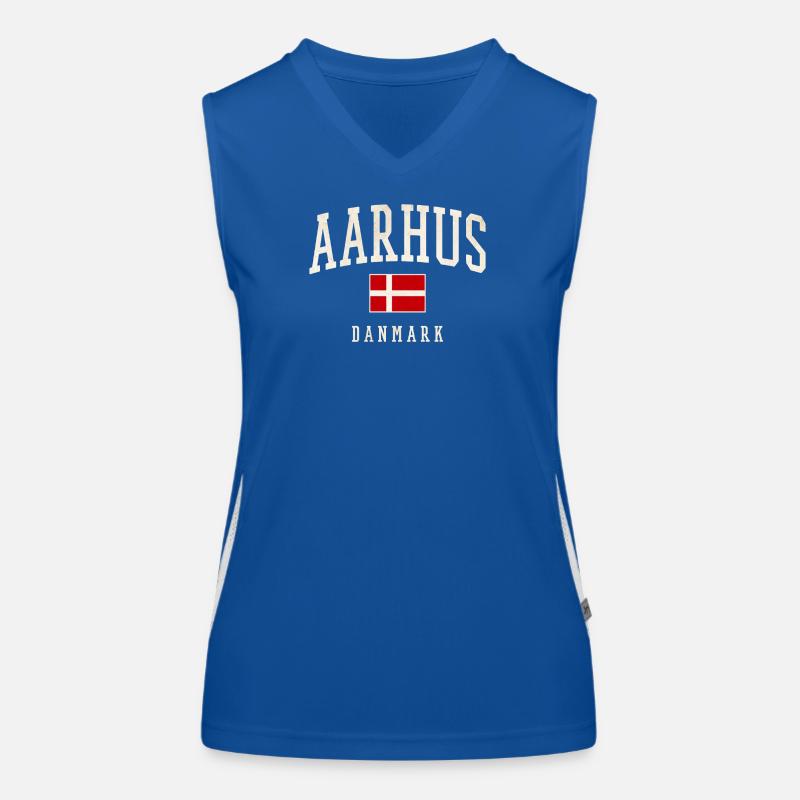 Aarhus Drapeau du Danmark Débardeur respirant contrasté Femme